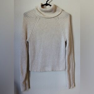 American Eagle Outfitters Cream Turtleneck Sweater